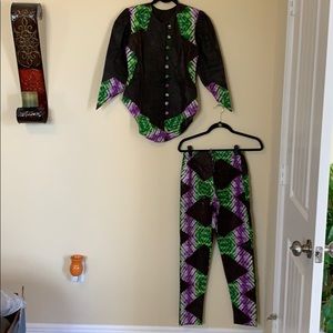 African tie-dye Pant Suit